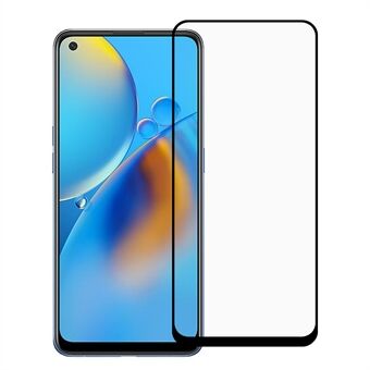 Scratch silketrykk anti-ripe herdet glass fullskjermdekning beskytterfilm for Oppo A74 4G