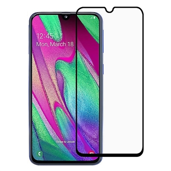 Splintsikker fullskjermdekning Silkeutskrift Hellimbeskytter i herdet glass for Samsung Galaxy A40s