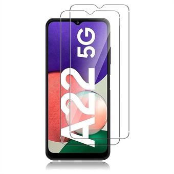 2 STK / Sett Ultra Clear 0,3 mm Arc Edge Herdet glass skjermbeskytter for Samsung Galaxy A22 5G (EU-versjon)