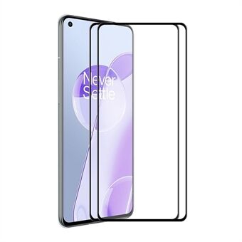 HAT- Prince 2stk / sett Full lim Høy Klar Anti- Scratch Sensitive Touch 6D Silke Printing Full Screen Dekker Herdet glass Skjermfilm for OnePlus 9RT 5G