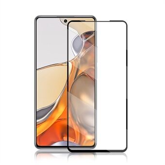 AMORUS silkeutskrift full lim HD Double Defense Full dekning herdet glass skjermbeskytter for Xiaomi 11T / 11T Pro - Svart