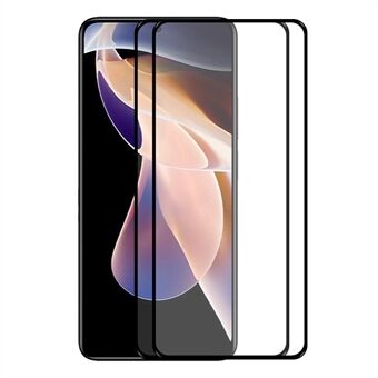 HAT Prince 2stk / sett 0.26mm 9H 2.5D Arc Edge Full Glue HD Clear Complete Covering Herdet glass skjermbeskytterfilm for Xiaomi Redmi Note 11 5G / Poco M4 Pro 5G