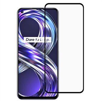 Komplett dekker hellim silkeutskrift HD klart herdet glass skjermbeskytter for Realme 8i