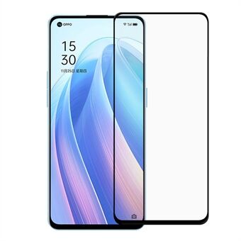 For Oppo Reno7 5G Støvtett Black Edge Ultra Clear AGC Glass Full Dekning Full Lim Herdet Glass Skjermbeskytter