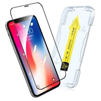 HAT Prince Anti-fingeravtrykk Arc Edge fullskjermdekning Full lim herdet glass film skjermbeskytter med enkelt installasjonsverktøy for iPhone 11 / iPhone XR 6,1 tommer