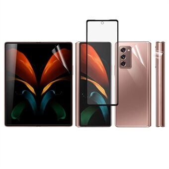 Flue Lim Silke Printing Herdet glass foran skjermbeskytter + full lim klar TPU film + TPU telefon bak beskytter for Samsung Galaxy Z Fold2 5G