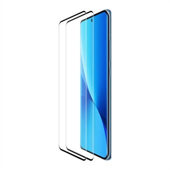 HAT- Prince 2 stk / sett 3D buet full størrelse herdet glassbeskyttelse for Xiaomi 12 / 12X, sidelim Eksplosjonssikker skjermbeskytter mot fingeravtrykk