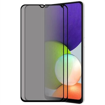 ENKAY 2stk / pakke for Samsung Galaxy A22 4G (EU-versjon) Personvernbeskyttelse 28-graders anti- Spy Ultra-klar 9H full lim herdet glass skjermbeskytter