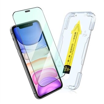 ENKAY for iPhone 11 / XR 6,1 tommer Anti-støv No Boble Protector Silkeutskrift Fulllim Øyebeskyttelse Anti-blue-ray herdet glass fullskjermfilm med enkelt installasjonsverktøy