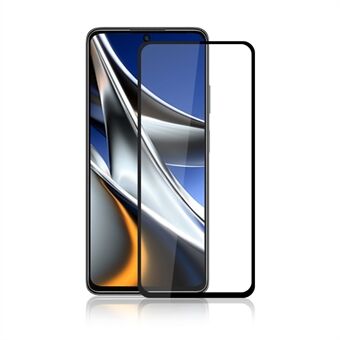 MOCOLO Solid Defense skjermbeskytter for Xiaomi Poco X4 Pro 5G, full dekning full lim HD klar silkeutskrift herdet glassfilm - svart