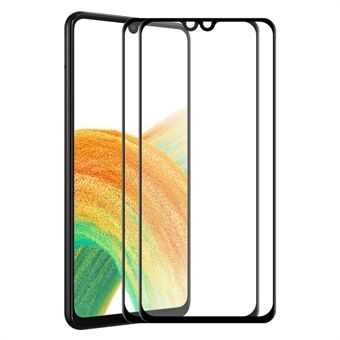 ENKAY 2 stk / sett for Samsung Galaxy A33 5G 6D Full størrelse full lim herdet glassfilm Silketrykk Skjermdeksel Beskyttelsesfilm