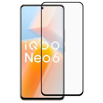 For vivo iQOO Neo6 Black Edge Silke Print herdet glassfilm Full dekning Full Lim Anti-eksplosjon skjermbeskytter