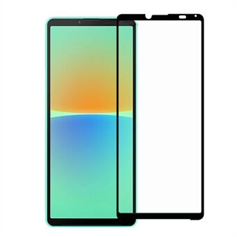 For Sony Xperia 10 IV Boblefri Black Edge Ultra Clear Slitesterk AGC Glass Full Dekning Full Lim Herdet Glass Skjermbeskytter