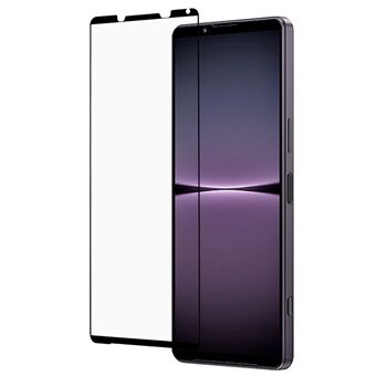 For Sony Xperia 1 IV Silkeutskrift Herdet glassfilm Heldekkende Anti-støv Full Lim Telefon Skjermbeskytter