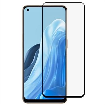 For Oppo Reno7 4G silkeutskrift herdet glassfilm HD Clarity Full dekning Scratch skjermbeskytter med full lim