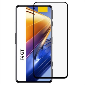 For Xiaomi Poco F4 GT Heldekkende 9D Høy Transparens Sidelim Silke Utskrift Sensitive Touch Tempered Glass Screen Protector