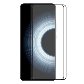 ENKAY HAT Prince 2stk / pakke for Xiaomi Redmi K50 Ultra 5G høy aluminium-silisium glass skjermbeskytter 2.5D Arc Edge full lim full dekkfilm