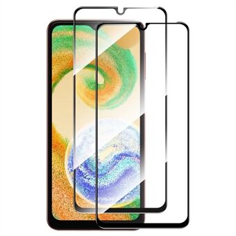 ENKAY HAT Prince 2Pcs / Sett For Samsung Galaxy A04 4G (164,4 x 76,3 x 9,1 mm) / A04s 4G (164,7 x 76,7 x 9,1 mm) Skjermbeskytter 0,26 mm 9H 2,5D Arc Edge Full Glue High Glass Film-