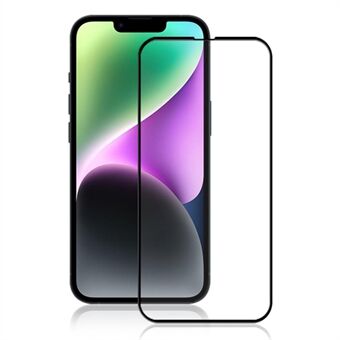 MOCOLO For iPhone 15 Plus silketrykk fullskjermbeskytter herdet glass Sekundær herdefilm - svart