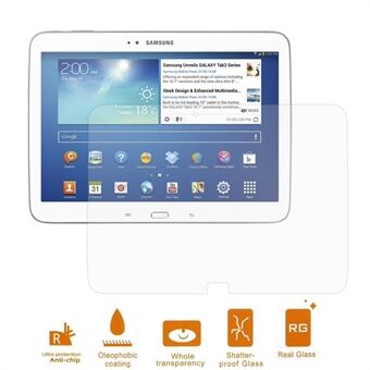 0,3 mm Skjermbeskytter i Herdet Glass til Samsung Galaxy Tab 3 10.1 P5200 P5210 (Arc Edge)