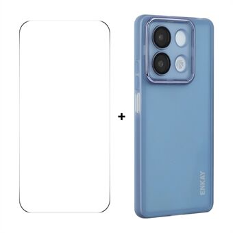 For Xiaomi Redmi Note 13R Pro 5G ENKAY HAT PRINCE Etui Matt TPU Telefondeksel med Linsefilm + 9H Glassbeskyttelse