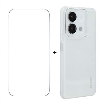 For Xiaomi Redmi Note 13 5G ENKAY HAT PRINCE Etui Matt TPU Telefondeksel med Linsefilm + 9H Glassbeskytter