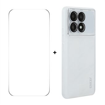 For Xiaomi Redmi K70E 5G ENKAY HAT PRINCE Etui Matt TPU Telefondeksel med Linsefilm + 9H Glassbeskytter