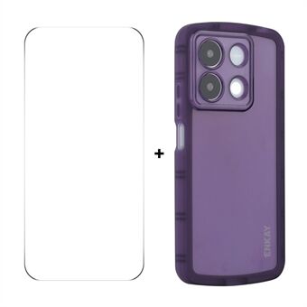 For Xiaomi Redmi Note 13R Pro 5G ENKAY HAT PRINCE Etui Firkantet Støtsikker Matt TPU Telefondeksel + 9H Glassbeskytter