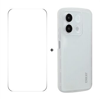 For Xiaomi Poco X6 5G / Xiaomi Redmi Note 13 Pro 5G ENKAY HAT PRINCE Deksel Fire Hjørner Støtsikkert Matt TPU Telefondeksel + 9H Glassbeskytter