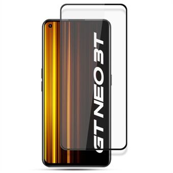 AMORUS for Realme GT Neo 3T 5G fulldekning herdet glassbeskytter, anti- Scratch Sekundært styrkende silkeutskrift Anti-flekker full limfilm - svart