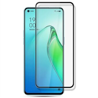 AMORUS herdet glass fullskjermbeskytter for Oppo Reno8 Pro 5G (global versjon) / Reno8 Pro 5G, silketrykk fulllim sekundær forsterkende film - svart