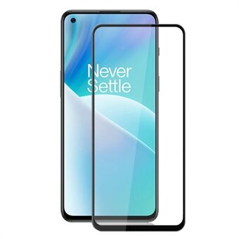 AMORUS For OnePlus Nord 2T 5G hellim herdet glass Sekundært forsterkende silkeutskrift HD fullskjermbeskytter - svart