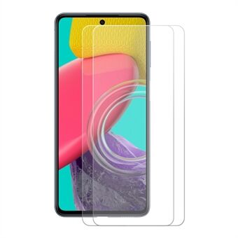 ENKAY HAT Prince 2stk / pakke for Samsung Galaxy M53 5G Sensitive Touch 0,26 mm herdet glassfilm HD Anti-fingeravtrykk Eksplosjonssikker fulllim 2.5D Arc Edge 9H skjermbeskytter