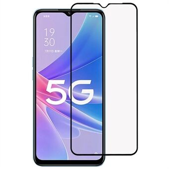 For Oppo A97 5G Full Dekning Silke Utskrift Anti-eksplosjon Skjermbeskytter Full Lim Herdet Glass Film