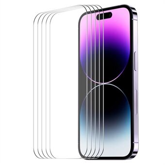 ENKAY HAT PRINCE 5 stk For iPhone 16 Plus Høy Aluminium-Silikon Glass Skjermbeskytter 2.5D Buet Kant