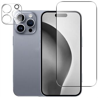 For iPhone 16 Pro Herdet Glass Skjermbeskytter Anti-Ripe Film + Kamera Linsebeskytter