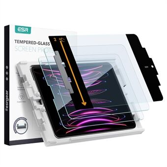 ESR 2 stk for iPad Pro 12,9 (2018) / (2020) / (2021) / (2022) skjermbeskytter herdet glassfilm med justeringsramme