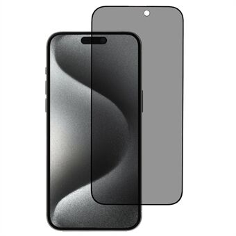 For iPhone 16 Pro 180-Graders Anti-Spion Skjermbeskytter Matt Silketrykk Herdet Glass Film