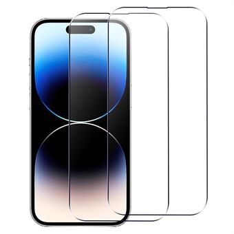 2 stk Herdet Glass Skjermbeskytter for iPhone 16 Pro, Anti-eksplosjon, 2,5D Buet Kant, HD Klar Film