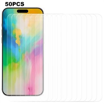 50 stk for iPhone 16 Pro Max Skjermbeskytter 0.3mm 2.5D Ultra Klar Ripebestandig Herdet Glass Film