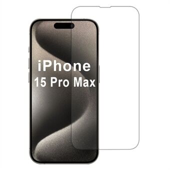 For iPhone 15 Pro Max Skjermbeskytter Høyaluminium-silikonglassfilm 0,33 mm Ultratynn 9H Hardhet