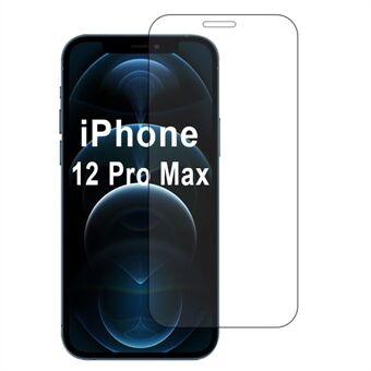 For iPhone 12 Pro Max skjermbeskytter i klart høyaluminiums-silikonglass med 2.5D buede kanter