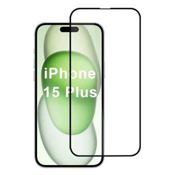 For iPhone 15 Plus Skjermbeskytter 2.5D Kanter Full Dekning Beskyttelse