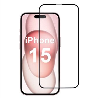 For iPhone 15 Skjermbeskytter Antiripe Aluminiumsilikonglassfilm