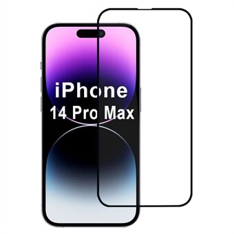 For iPhone 14 Pro Max skjermbeskytter 2.5D høy aluminium-silikonglassfilm