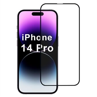 For iPhone 14 Pro Skjermbeskytter 2.5D Heldekkende Lim Silketrykkfilm