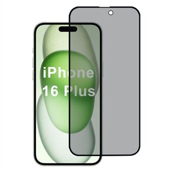 For iPhone 16 Plus Personvernskjermbeskytter 2.5D Silketrykkfilm Full Limlim