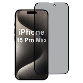 For iPhone 15 Pro Max personvernskjermbeskytter full lim 2.5D silketrykkfilm