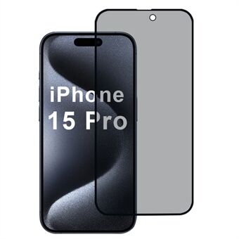 For iPhone 15 Pro Fullskjermsbeskytter Ekte 28 Graders Anti-innsyn