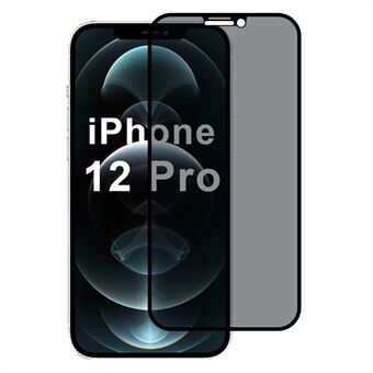 For iPhone 12 / 12 Pro Anti-spion skjermbeskytter 2,5D silketrykkfilm beskyttelse